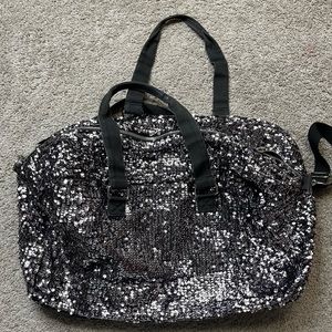PINK sequin duffle bag